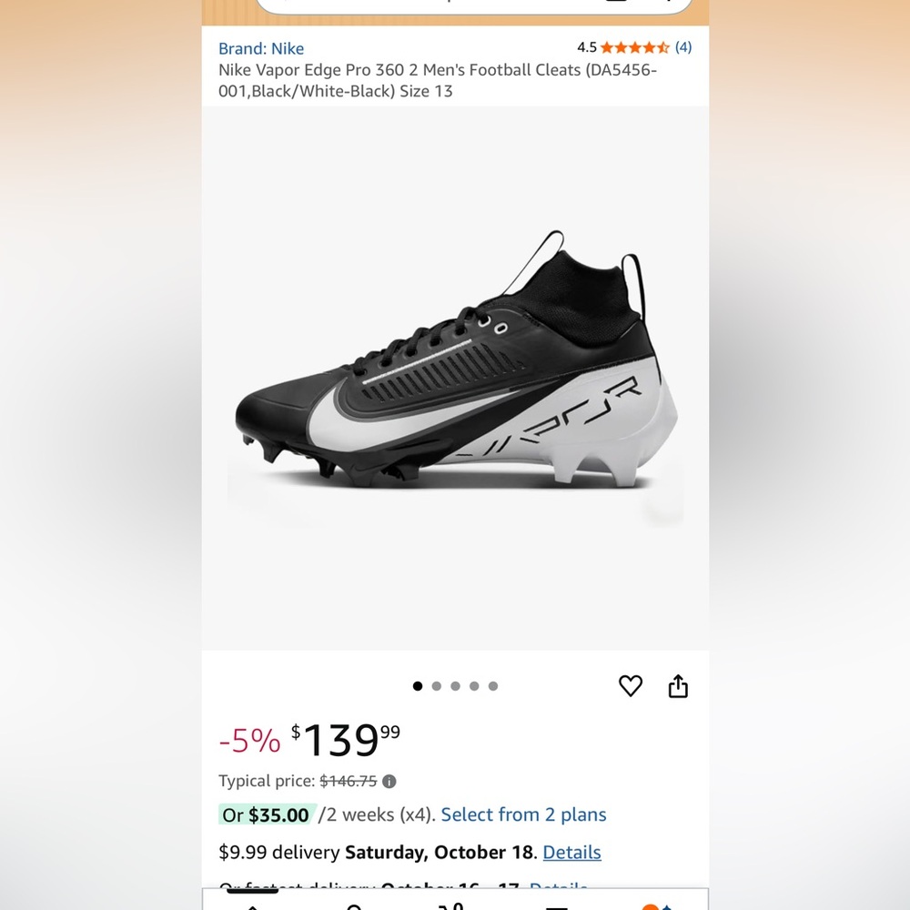 Nike Vapor Edge Pro 360 2 Men's Football Cleats men size 13